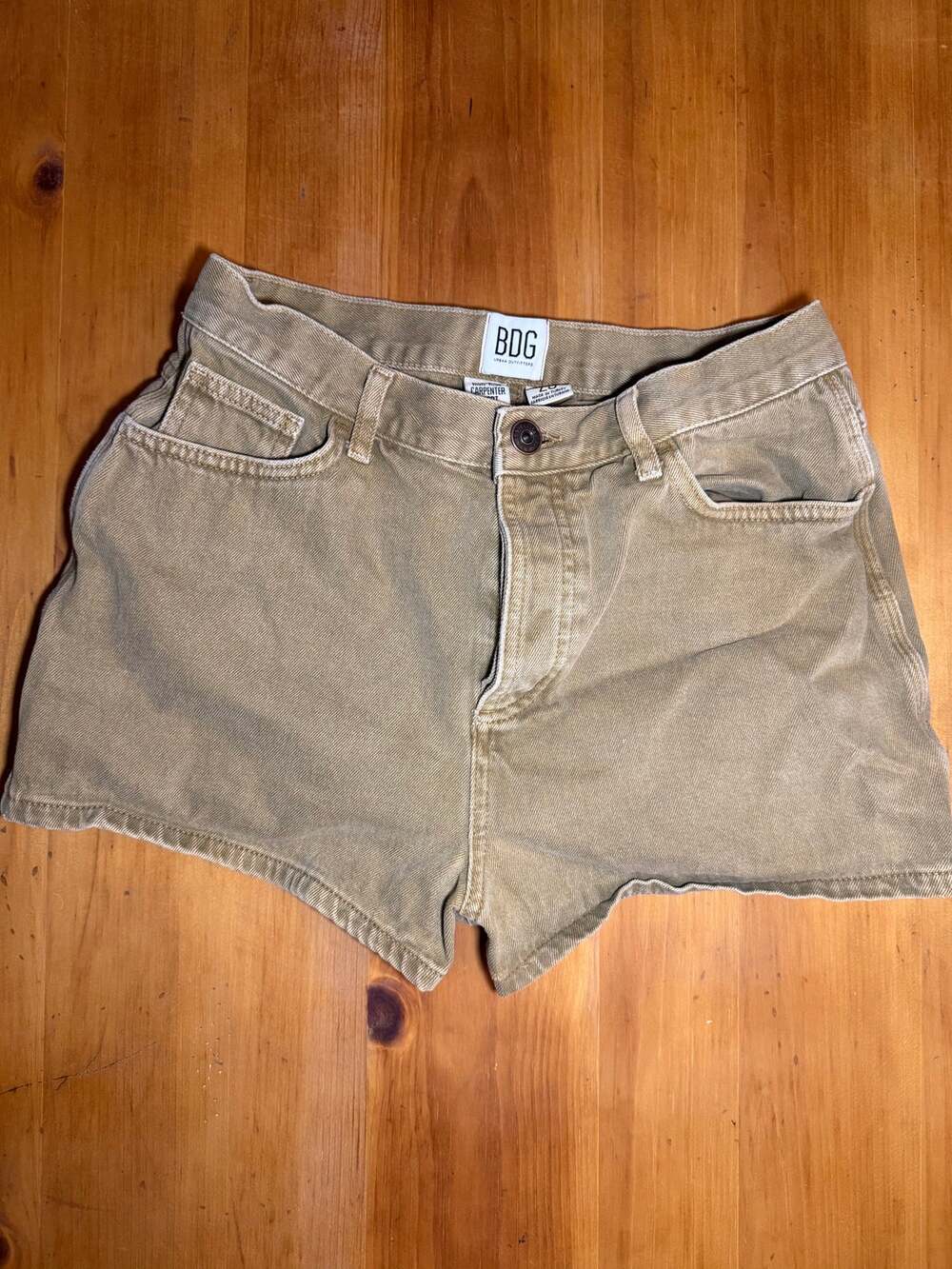 BDG Khaki High Rise Carpenter Shorts